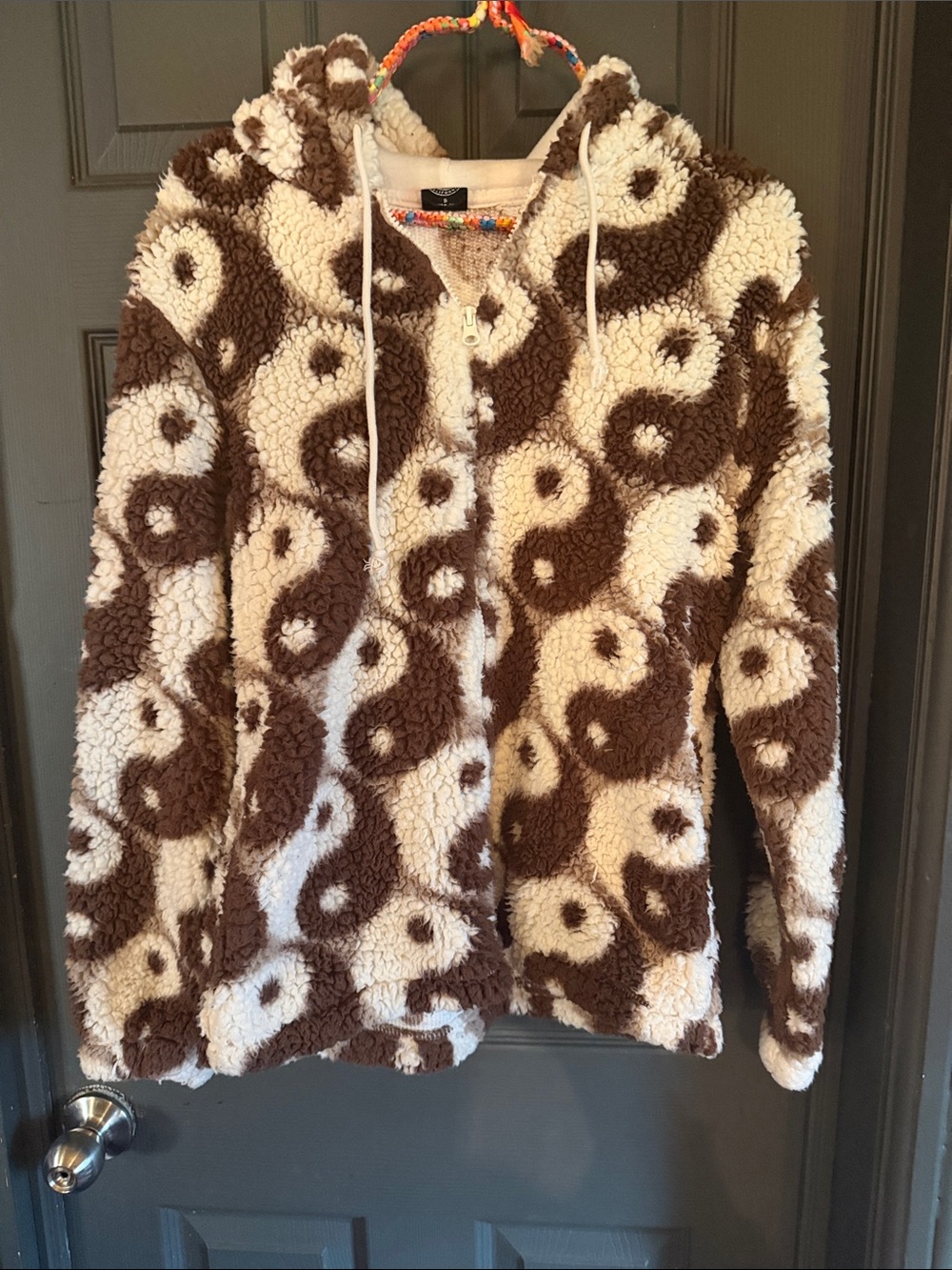 PacSun Brown & Cream Teddy Sherpa Zip Hoodie